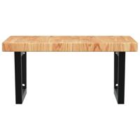 Badkamer wandschap staal en massief eikenhout - thumbnail