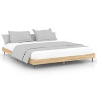 Bedframe zonder matras 200x200cm spaanplaat sonoma eikenkleurig - thumbnail