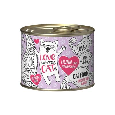 LOVE IS WHERE A CAT IS® Chicken with rabbit - nat kattenvoer - 200g
