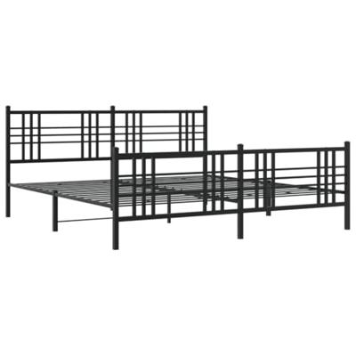 Bedframe met hoofd- en voeteneinde metaal zwart 193x203 cm Bedframe met hoofd- en voeteneinde metaal zwart 193x203 cm