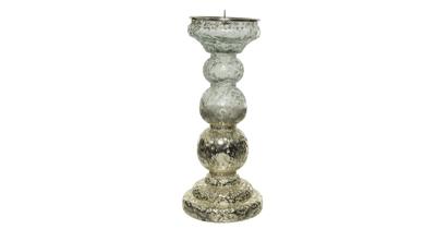 Kandelaar glas l11b11h27 cm goud/helder Decoris - Decoris