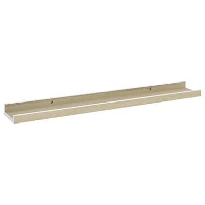 Wandschappen 4 st 60x9x3 cm wit en sonoma eikenkleurig