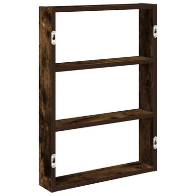 Wandschap 43x9x60 cm bewerkt hout gerookt eikenkleurig