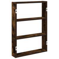 Wandschap 43x9x60 cm bewerkt hout gerookt eikenkleurig - thumbnail