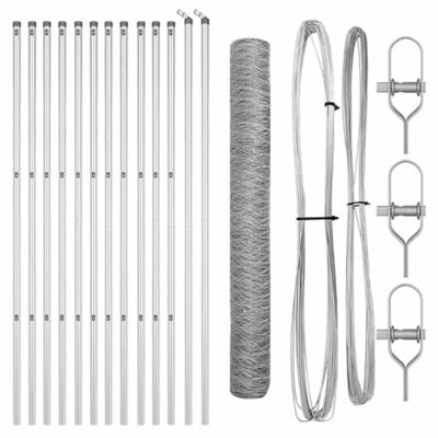 VidaXL Afrasteringspaal zilver 25 x 1 m (36 mm gaas) staal VidaXL Afrasteringspaal zilver 25 x 1 m (36 mm gaas) staal
