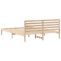 Bedframe met hoofdeinde Bruin 160 x 210 cm Massief grenenhout - thumbnail