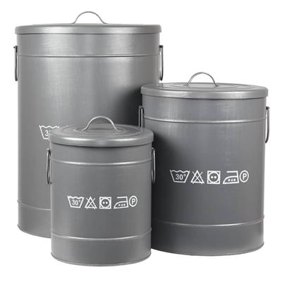 LABEL51 Wasmand - Antiek grijs - Metaal - M