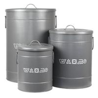 LABEL51 Wasmand - Antiek grijs - Metaal - M - thumbnail