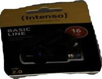 USB stick INTENSO 3503470 16 GB Sleutelhanger Zwart Zwart/Zilverkleurig DDR3 SDRAM - thumbnail