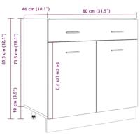Onderkast met lade 80x46x81,5 cm bewerkt hout oud houtkleurig - thumbnail