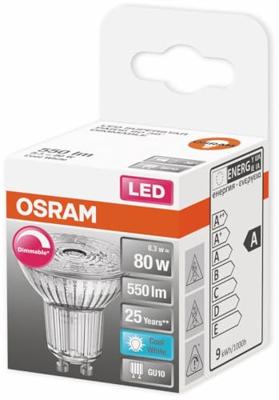OSRAM HOMELIGHTING 4058075453661 LED-lamp Energielabel F (A - G) GU10 Reflector 7 W = 80 W Koudwit (Ø x l) 50 mm x 52 mm 1 stuk(s) OSRAM HOMELIGHTING 4058075453661 LED-lamp Energielabel F (A - G) GU10 Reflector 7 W = 80 W Koudwit (Ø x l) 50 mm x 52 mm 1 stuk(s)