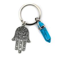 Sleutelhanger Bescherming Hamsa Hand met Dubbeleinder - thumbnail