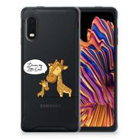 Samsung Xcover Pro Telefoonhoesje met Naam Giraffe - thumbnail