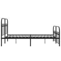Bedframe met hoofd- en voeteneinde metaal zwart 140x200 cm - thumbnail