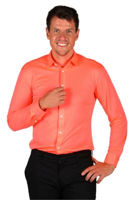 Herenhemd Basic neon oranje