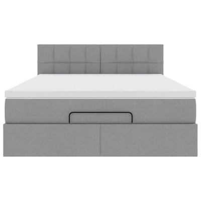 Ottoman bed met matras 140x200cm stof lichtgrijs
