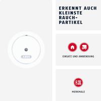 ABUS GRWM30600 Rookmelder Mini, Incl. batterij (10 jaar) werkt op batterijen (Ø x h) 70 mm x 33 mm - thumbnail