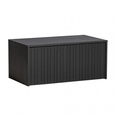 WOOOD Kistbank 'New Gravure' Grenenhout, kleur Zwart WOOOD Kistbank 'New Gravure' Grenenhout, kleur Zwart