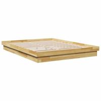 Bedframe zonder matras 140x190 cm massief hout eiken - thumbnail