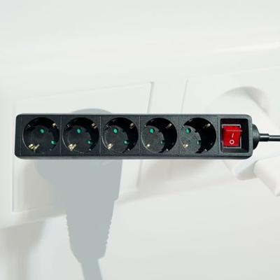 Stekkerdoos brasq 5 voudig 1.4 meter zwart