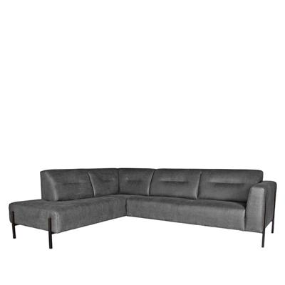 LABEL51 Hoekbank 'Napoli' Rechts, Microfiber, kleur Cognac