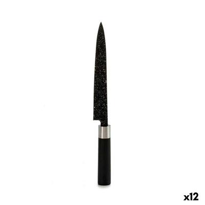 Keukenmes Kinvara Zwart Zilverkleurig Roestvrij staal Plastic 3,5 x 33,3 x 2,2 cm 33,5 x 2,2 x 3,5 cm Marmer (12 Stuks)