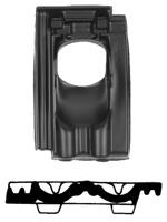 Kunststof dakpan "Mulden vlak" Ø110 en Ø131mm - thumbnail