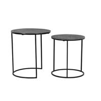 Light & Living Bijzettafel 'Rengo' Set van 2 stuks, kleur Zwart Nikkel - thumbnail