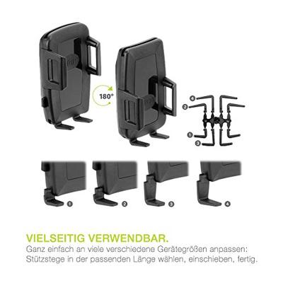iGRIP T5-1814 Universele fiets & motorfiets houder voor Apple, Samsung, Sony enz. voor stuurstangen tussen 22,2 mm en 31,8 mm diameter [Made in Germany I 360 ° draaibaar | gepatenteerde technologie]