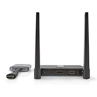 Nedis Draadloze HDMI-Zender | Wi-Fi | 2400-5000 MHz | 30 m (gezichtsveld) | Maximale resolutie: Full HD 1080p | 1.65 Gbps | IR Return-functie | Grijs - thumbnail