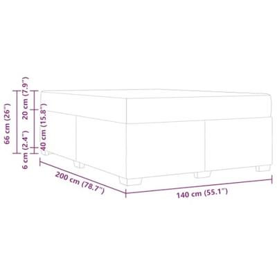 Bedframe met matras met matras Zwart 140 x 200 cm Fluweel