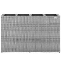 Polyrattan Bloembak 4 delig - Grijs - 95 x 27 x 60 cm - thumbnail