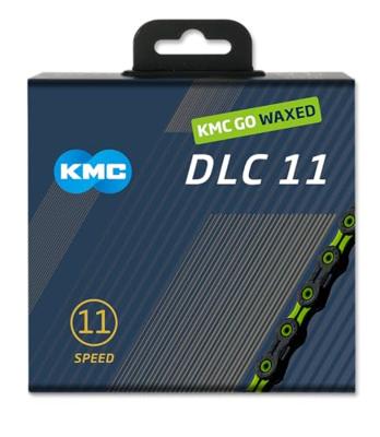 KMC ketting dlc11 black/green 118s waxed KMC ketting dlc11 black/green 118s waxed