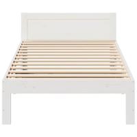 Bedframe zonder matras massief grenenhout wit 80x200 cm - thumbnail