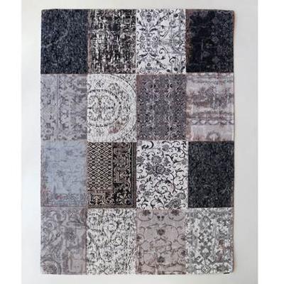 Louis de Poortere - 8101 Vintage Patchwork Black & White - 280x360 cm Vloerkleed