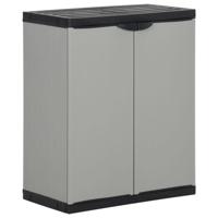 VidaXL Tuinafvalkast 68x40x85 cm polypropeen grijs en zwart - thumbnail