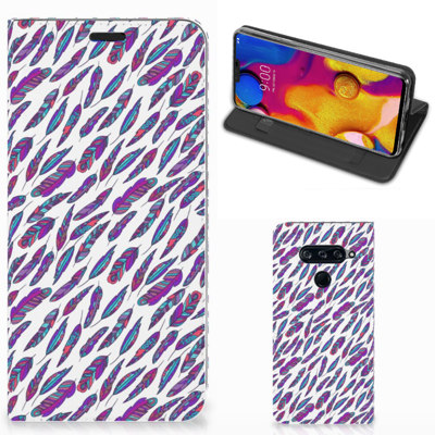 LG V40 Thinq | Hoesje met Magneet | Feathers Color LG V40 Thinq | Hoesje met Magneet | Feathers Color