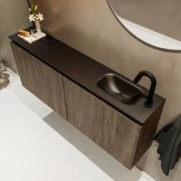MONDIAZ TURE 120cm toiletmeubel dark brown. EDEN wastafel urban rechts 1 kraangat - thumbnail