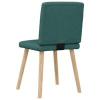 Eetkamerstoelen 4 st stof donkergroen - thumbnail