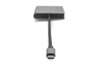 DIGITUS USB-C grafische adapter - USB-C naar 2x HDMI - UltraHD 4K/60Hz - SST/MST-ondersteuning - 18 cm kabellengte - Plug & Play - Grijs - thumbnail