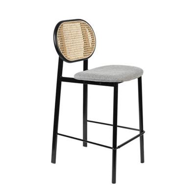 Zuiver Barstoel 'Spike' Rotan, kleur Grijs (zithoogte 65cm)