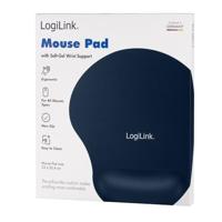 LogiLink ID0027B Muismat met polssteun Ergonomisch Blauw - thumbnail