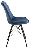 Bendt Eetkamerstoel 'Liva' Velvet, kleur Navy Blue - thumbnail