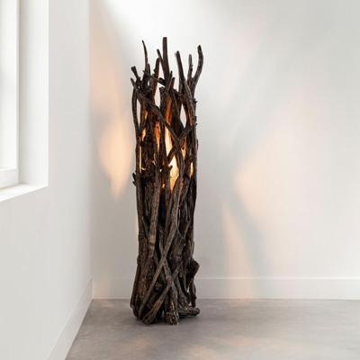 MUST Living Vloerlamp 'Spot' Teakhout, kleur Zwart