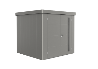 Biohort Neo 2B metalen tuinhuis kwartsgrijs 236x236 cm met dubbele deur Biohort Neo 2B metalen tuinhuis kwartsgrijs 236x236 cm met dubbele deur