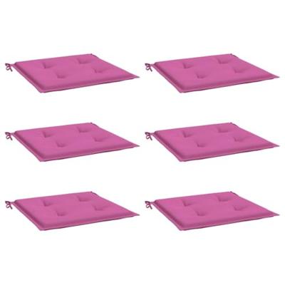 VidaXL Tuinstoelkussens 6 st 50x50x4 cm stof roze