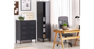 Beliani - ENAGO - Commode - Zwart - Staal