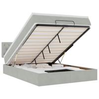 Ottoman bed met matras 140x200cm fluweel lichtgrijs - thumbnail
