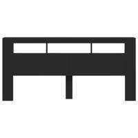 Hoofdeinde met LED 220x18,5x103,5 cm bewerkt hout zwart - thumbnail