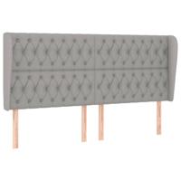 Hoofdbord met randen 183x23x118/128 cm stof lichtgrijs - thumbnail